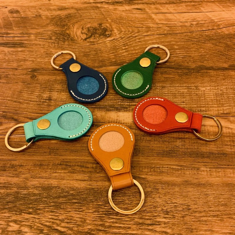 【Apple AirTag 牛皮保护套】 - 钥匙链/钥匙包 - 真皮 橘色