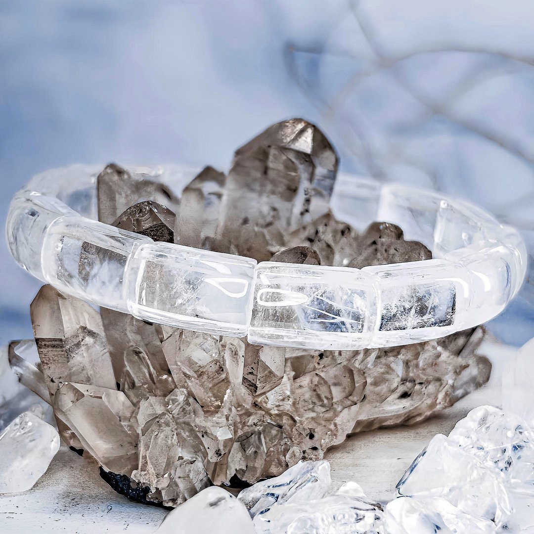 【蓝针水晶】高品天然透体显针 羽毛蓝针 水晶手链手串/ 一物一拍 - 手链/手环 - 水晶 透明