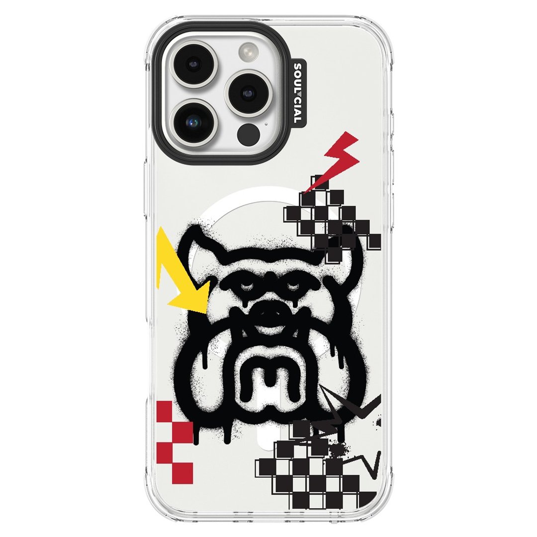 Thug Dog Bulldog Graffiti iPhone 16 手机壳 MagSafe磁吸 - 手机壳/手机套 - 其他材质 