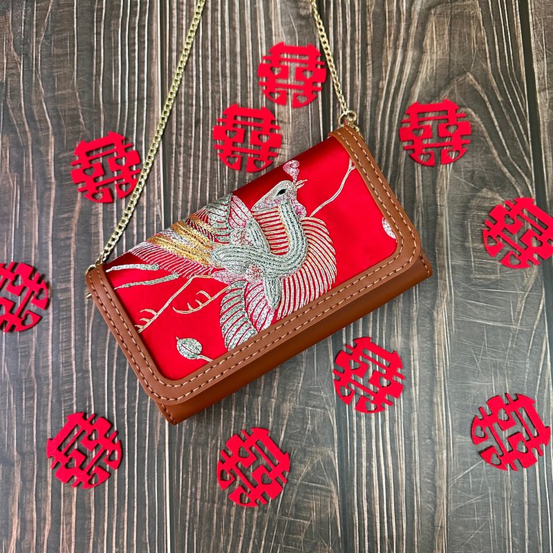 凤凰 - 二手裙褂x真皮小手袋 - 手提包/手提袋 - 真皮 咖啡色