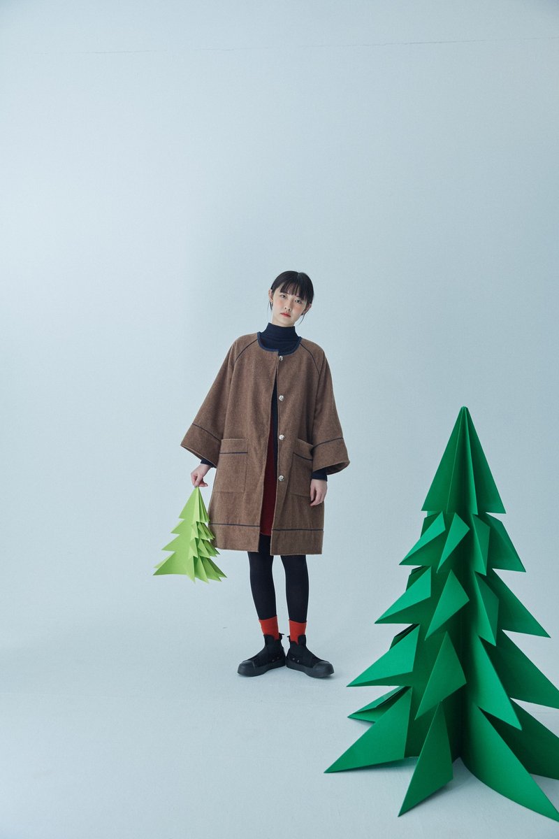 驼色毛料有里大衣 - 其他 - 羊毛 咖啡色