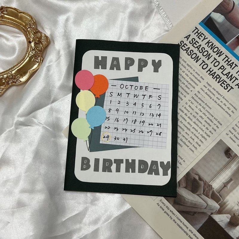 日历客制手工卡片 情人节礼物 生日卡片 周年纪念 节日 圣诞节 - 卡片/明信片 - 纸 多色