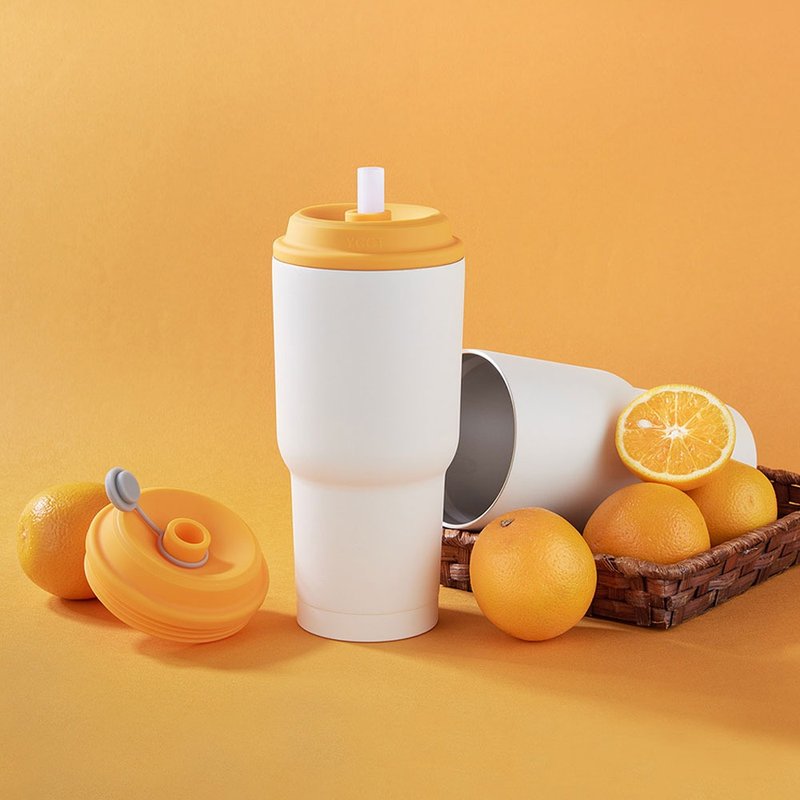 YCCT速吸杯2代900ml - 香橙黄 - 瞬收吸管环保饮料杯/保冰保温杯 - 保温瓶/保温杯 - 不锈钢 多色