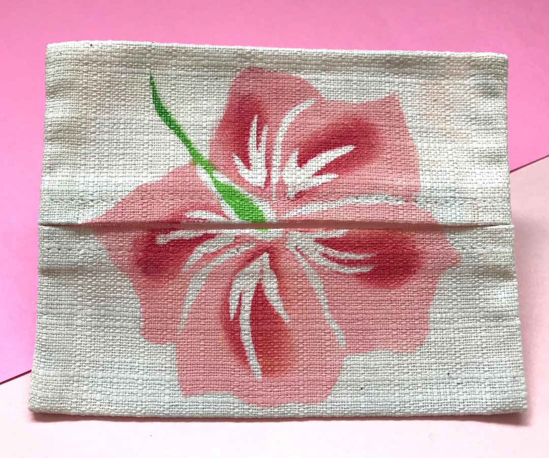 Hand-dyed Bingata (BINGATA) Pocket Tissue Case (Pink) - 化妆包/杂物包 - 棉 粉红色