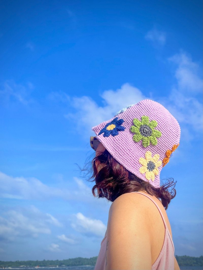 花桶（紫色） - 帽子 - 其他材质 紫色