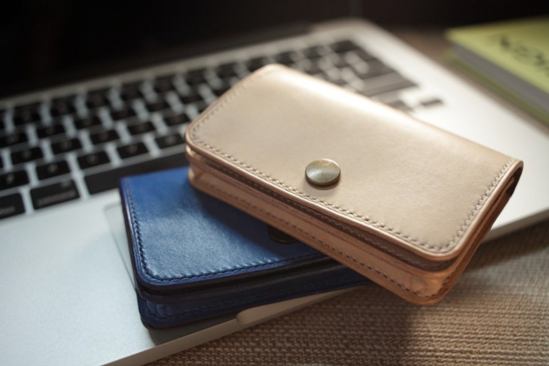 本色 植鞣 牛革 纯手工制 大容量 卡片包 名片包 card holder - 名片夹/名片盒 - 真皮 咖啡色
