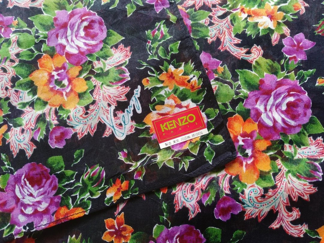 Kenzo Vintage Handkerchief Women Handkerchief 18 x 17.5  inches - 手帕/方巾 - 棉 红色