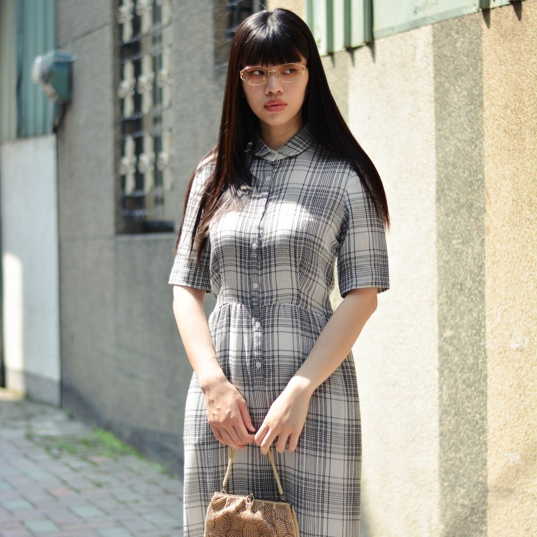 女秘 |  古着短袖洋服 - 洋装/连衣裙 - 其他材质 紫色