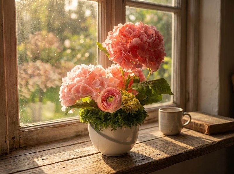 雅致韶光粉绣球香氛花礼/入厝礼/开幕/乔迁/送礼/植栽 - 植栽/盆栽 - 其他材质 粉红色