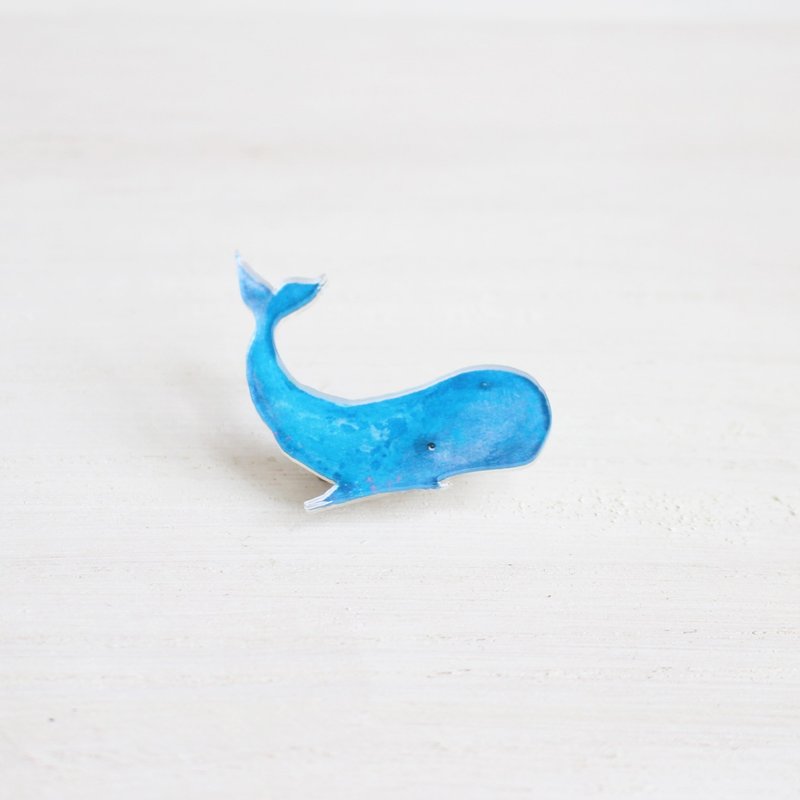 鲸鱼胸针 I 故事_海洋之心 - 徽章/别针 - 压克力 蓝色