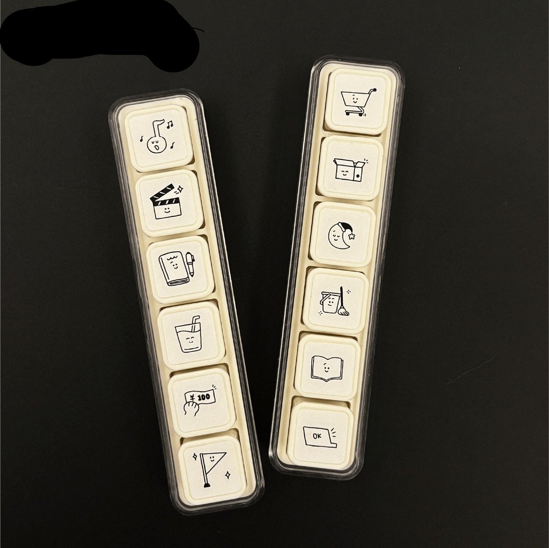 OOOK BAR 原创插画可爱手帐印章 可拆卸六联光敏印章 学生手账装 - 印章/印台 - 压克力 