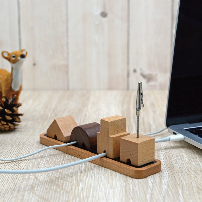 【jarraa】梦想小屋线材收纳固定四件组 - 卷线器/电线收纳 - 木头 