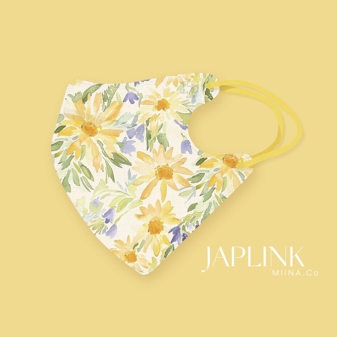 【标准】JAPLINK HEPA 高科技水驻极 立体医疗口罩- 向日花语 - 口罩 - 聚酯纤维 黄色