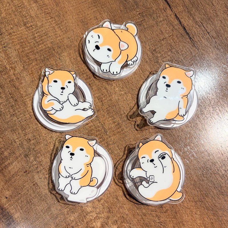 粉粉的磁吸气囊手机支架 - 手机座/防尘塞 - 压克力 橘色