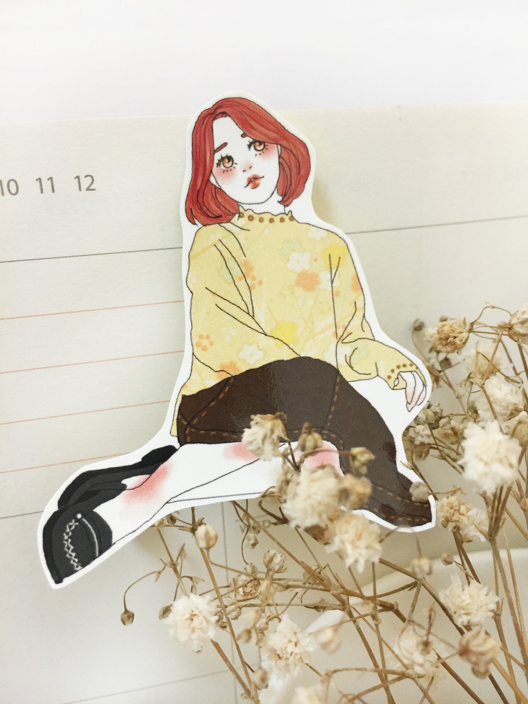 贴贴小日子少女单张贴纸-杏仁 - 贴纸 - 纸 咖啡色