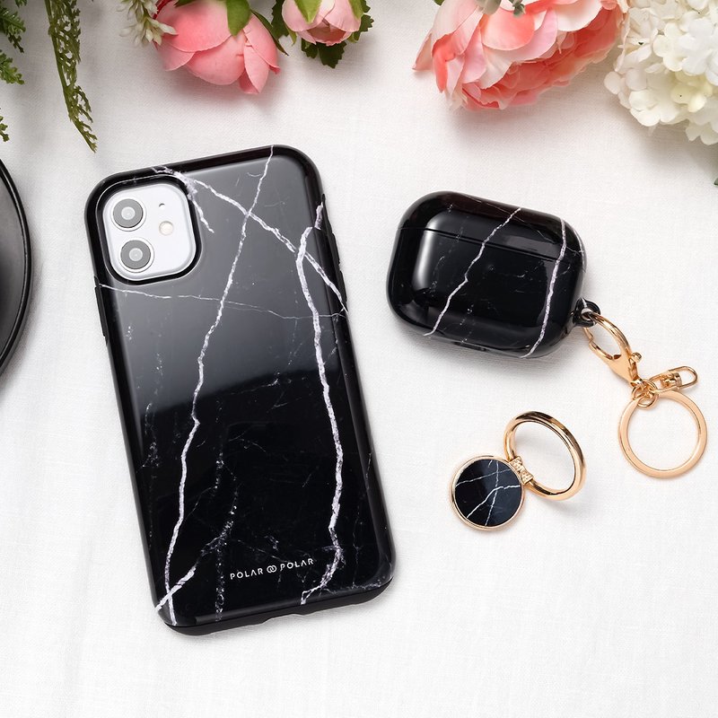 暗黑云石纹 iPhone 17/16/15/14/13 MagSafe 手机壳 - 手机壳/手机套 - 塑料 黑色