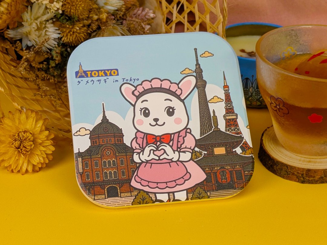 陶瓷杯垫【废兔 in Tokyo】 - 杯垫 - 陶 