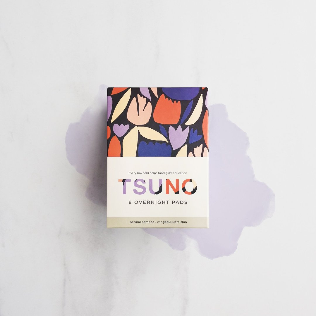 Tsuno 无漂染竹纤维卫生巾 - 夜用型 - 生理用品 - 竹 