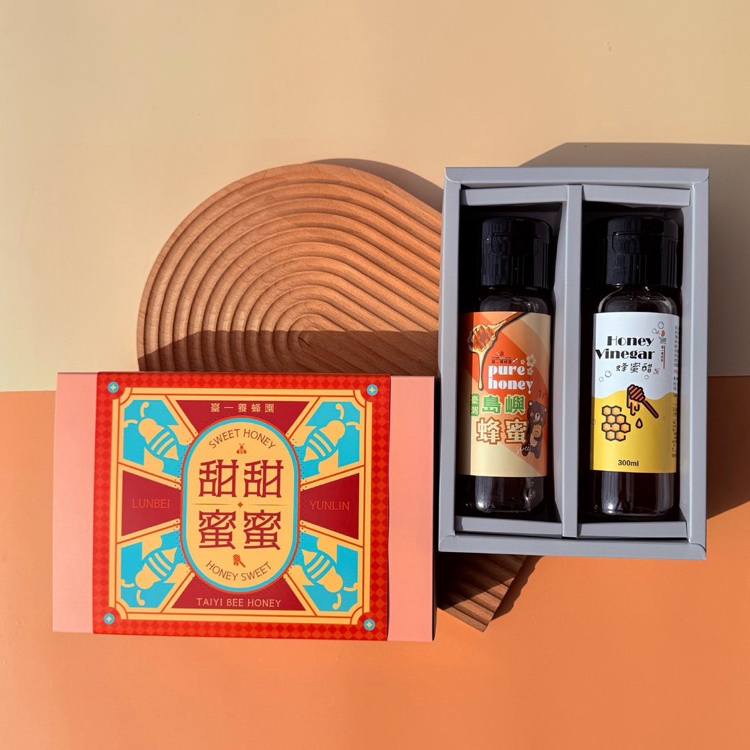 【台一养蜂园】甜蜜双享礼盒 (龙眼蜜 420g+ 酵素蜂蜜醋 300ml) - 蜂蜜/黑糖 - 其他材质 