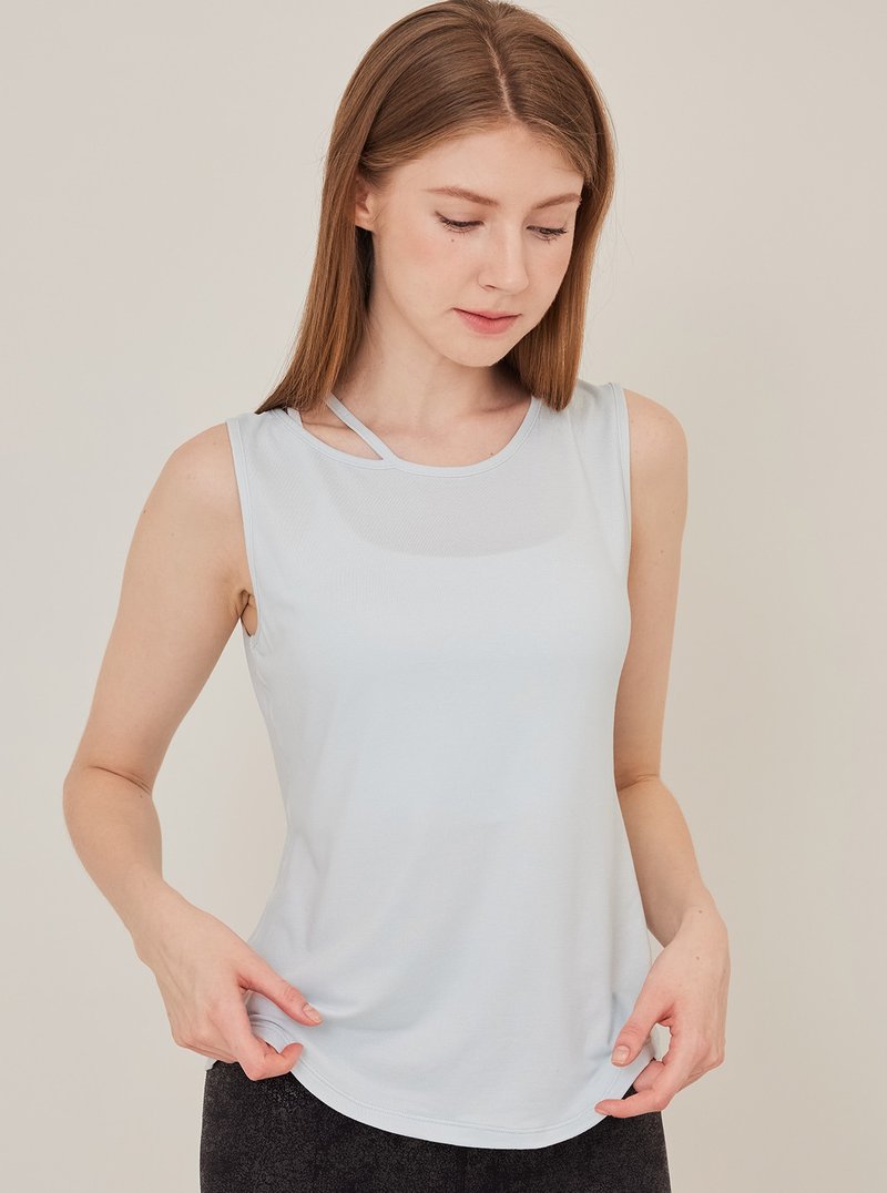 【S2N】MAGIC LIGHT 简约设计无袖罩衫_Sheer Blue T232 - 女装瑜珈服 - 尼龙 