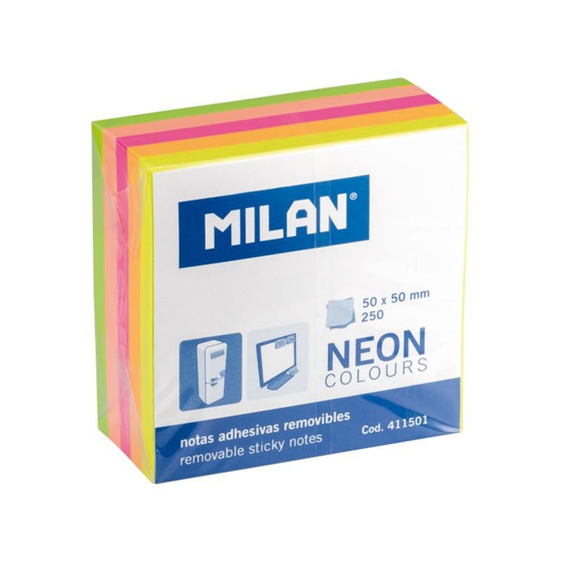 MILAN霓虹迷你便利贴_5色_50mm_250张 - 便条纸/标签贴 - 纸 黄色