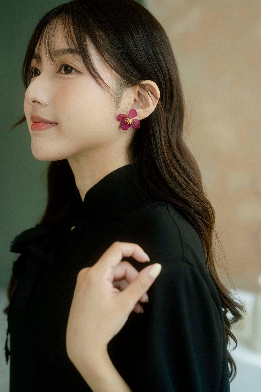 紫红色真花耳环  Jane Earrings - 耳环/耳夹 - 植物．花 紫色