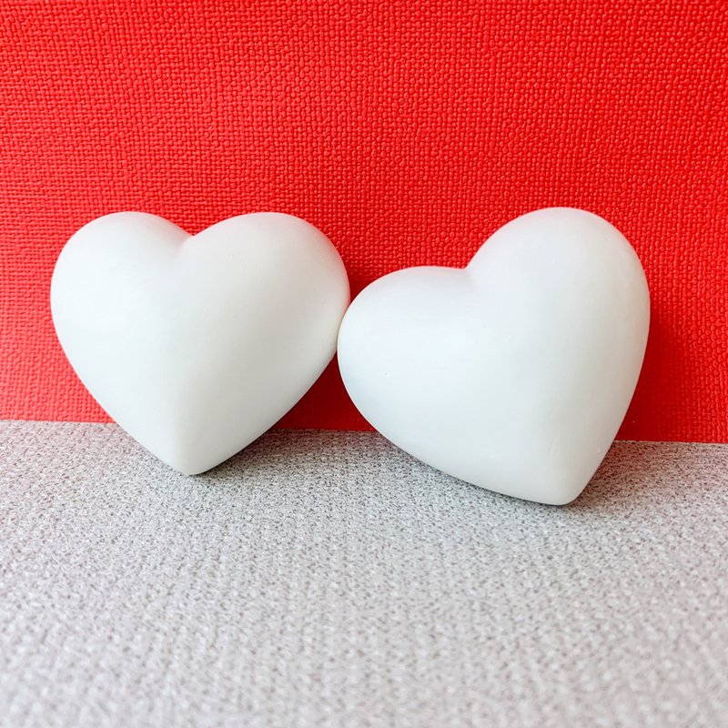 大爱心扩香石/心心相映两件组 - 香薰/精油/线香 - 其他材质 白色