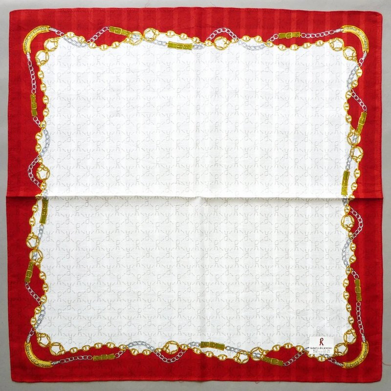 Roberta di Camerino Vintage Handkerchief Women Handkerchief 18.5 x 18.5 inches - 手帕/方巾 - 棉．麻 红色
