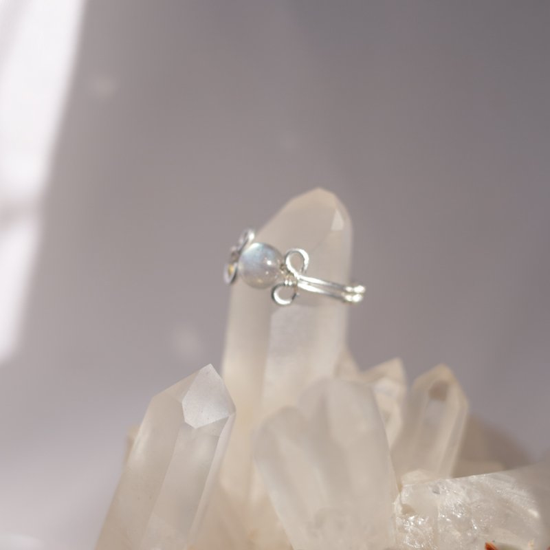 简约款单珠戒指 手做戒指 定制化戒围尺寸 订制戒指 矿石戒指 - 戒指 - 半宝石 银色