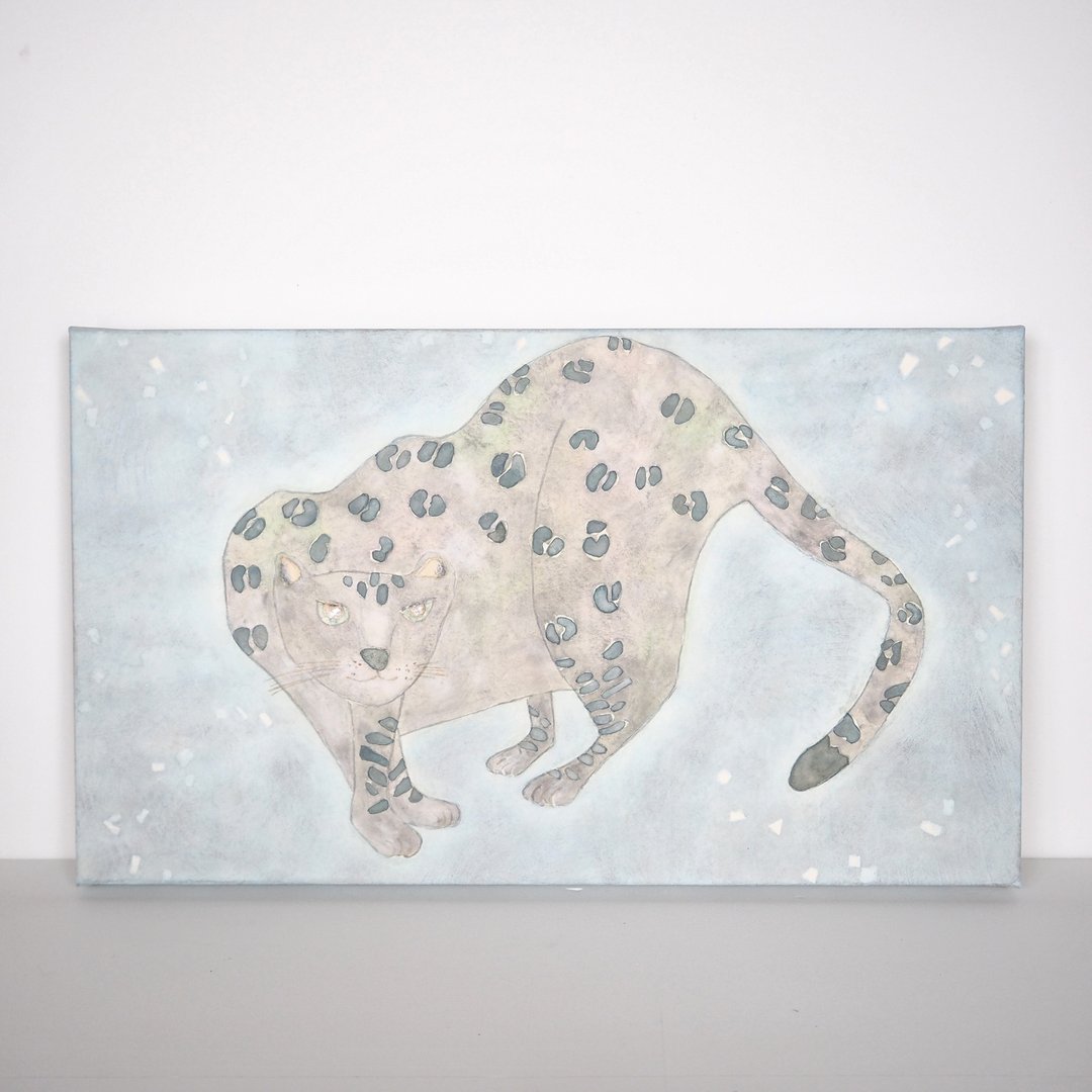 日本画【无需等待】使用日本画材创作的绘画作品 - 海报/装饰画/版画 - 纸 灰色