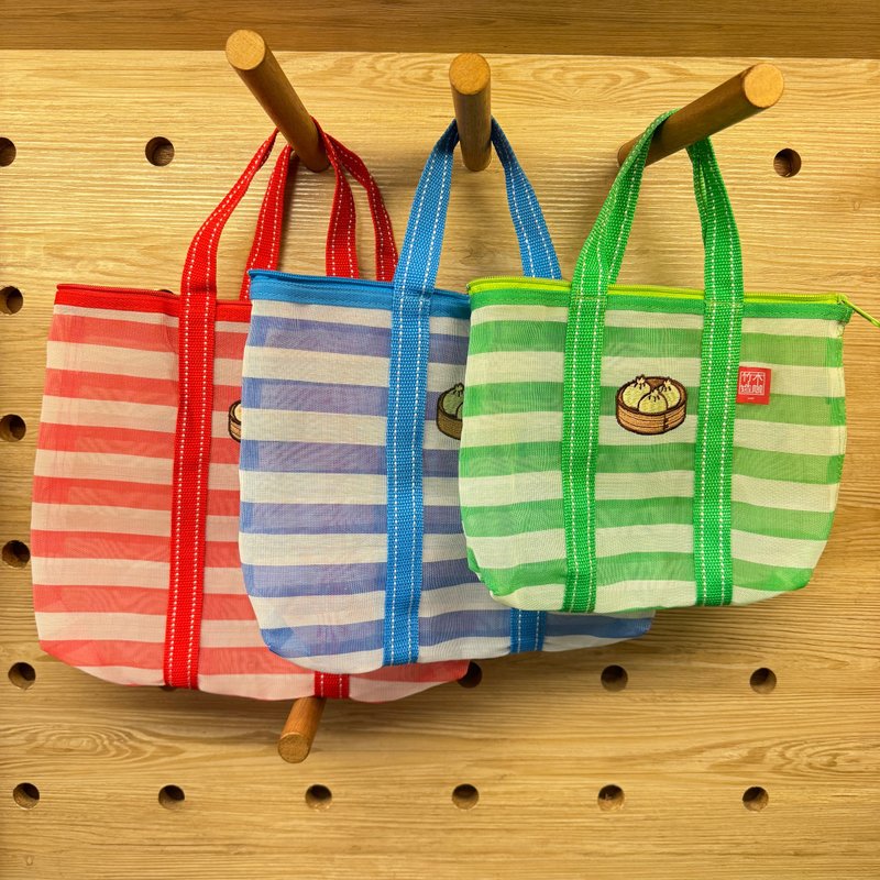 限量小笼包刺绣拉链棉袋2号 - 手提包/手提袋 - 塑料 绿色