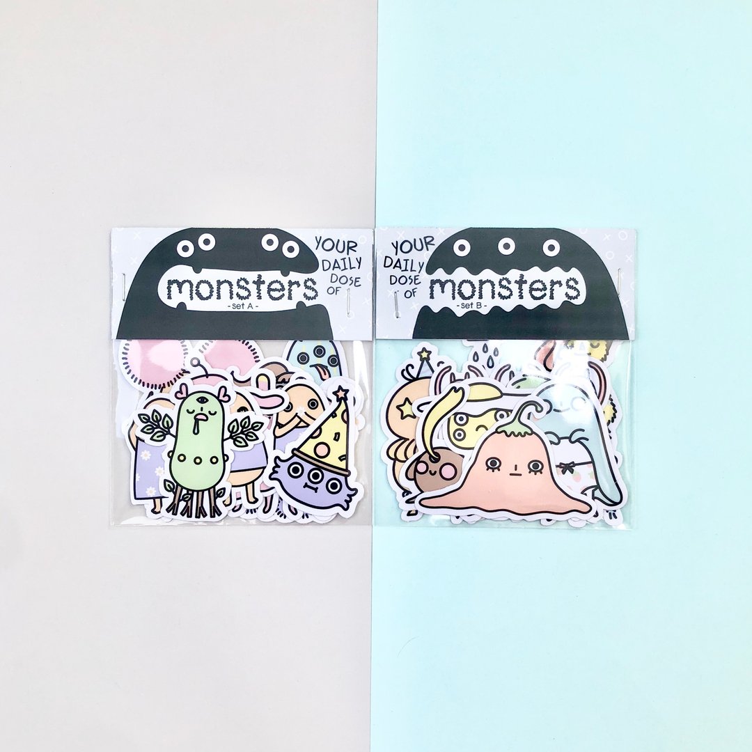 Your Daily Dose of Monsters Set A & B 贴纸套组 - 贴纸 - 纸 多色