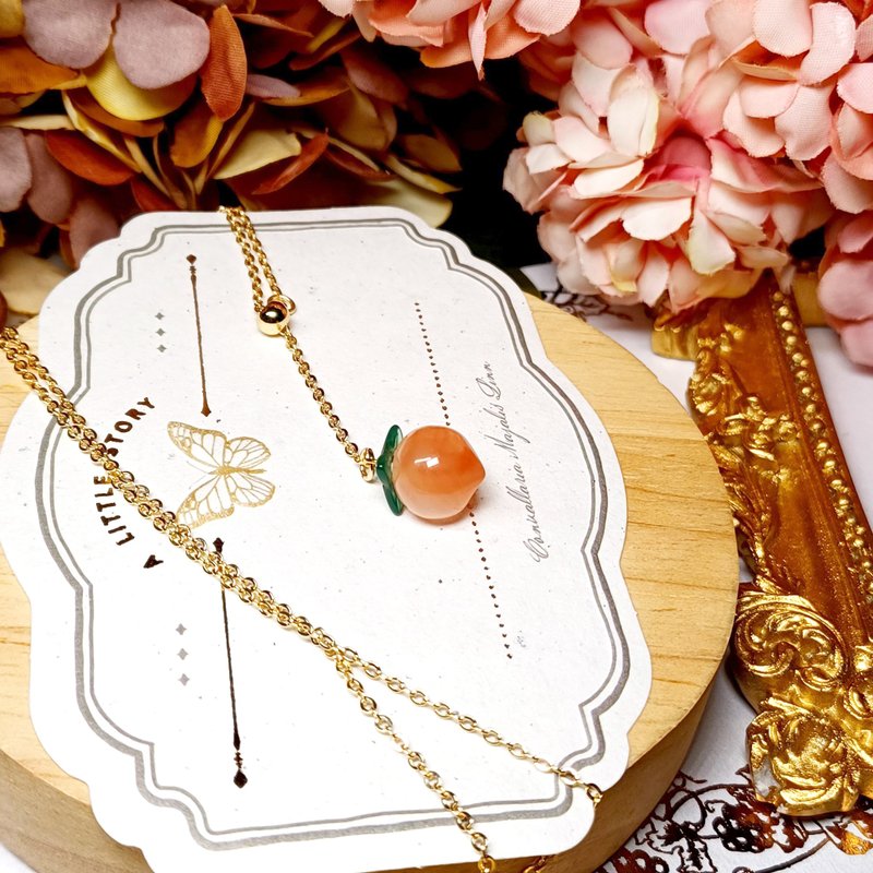 【订制款002 】渐变色盐源玛瑙02 | 同人水晶 DIY设计颈链 - 项链 - 宝石 粉红色