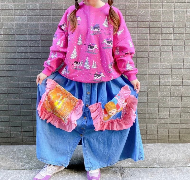 大口袋裙 - 裙子 - 棉．麻 