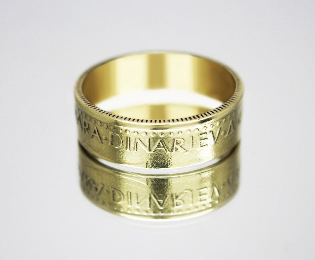 Yugoslavia Coin Ring 5 dinars 1986 coin rings for men coin rings for women - 戒指 - 其他金属 