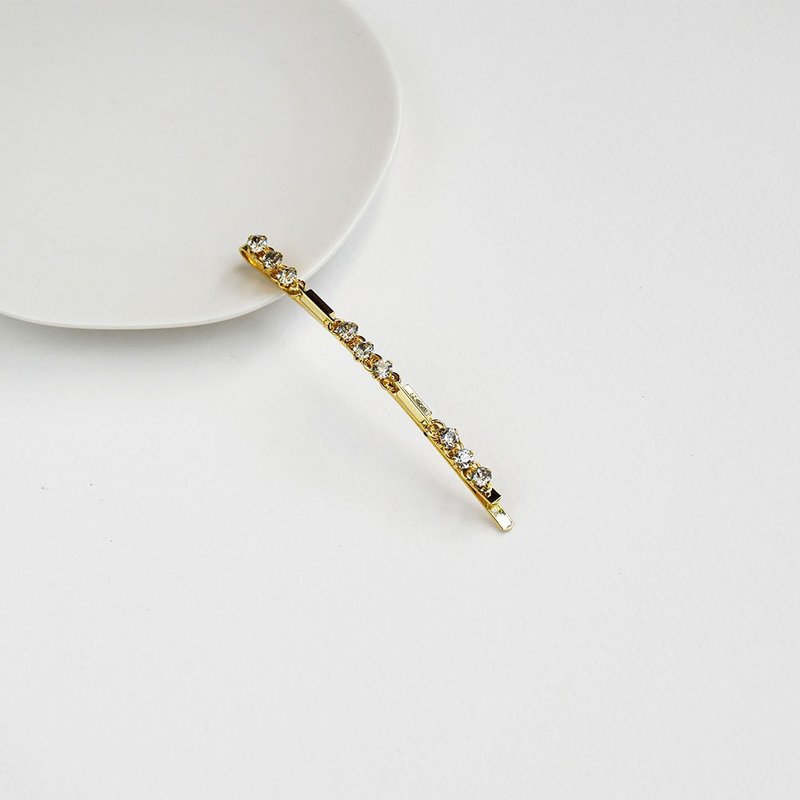 【春夏新品】个性款黄铜锆石一字夹 - 发饰 - 铜/黄铜 紫色