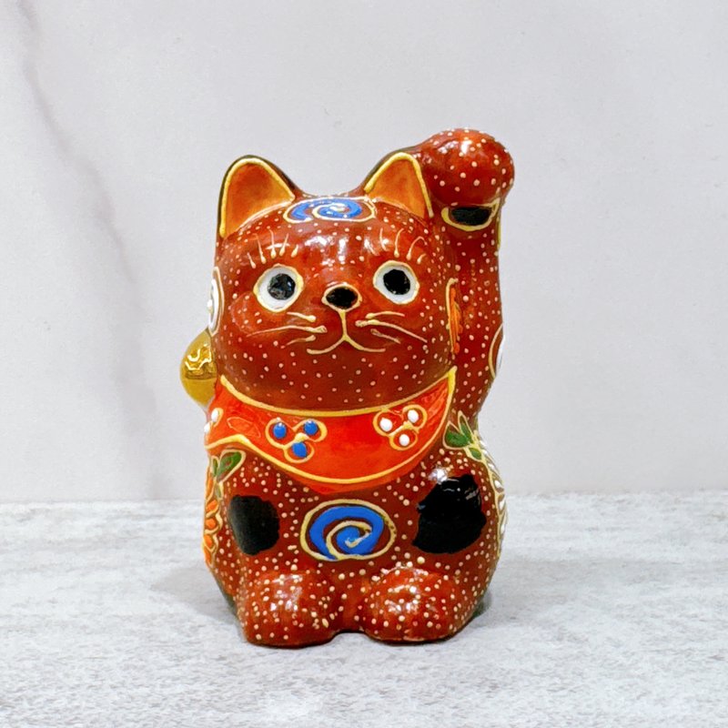 【赤韵牡福】日本九谷烧招财猫 | 赤盛 - 2号 - 摆饰 - 瓷 红色