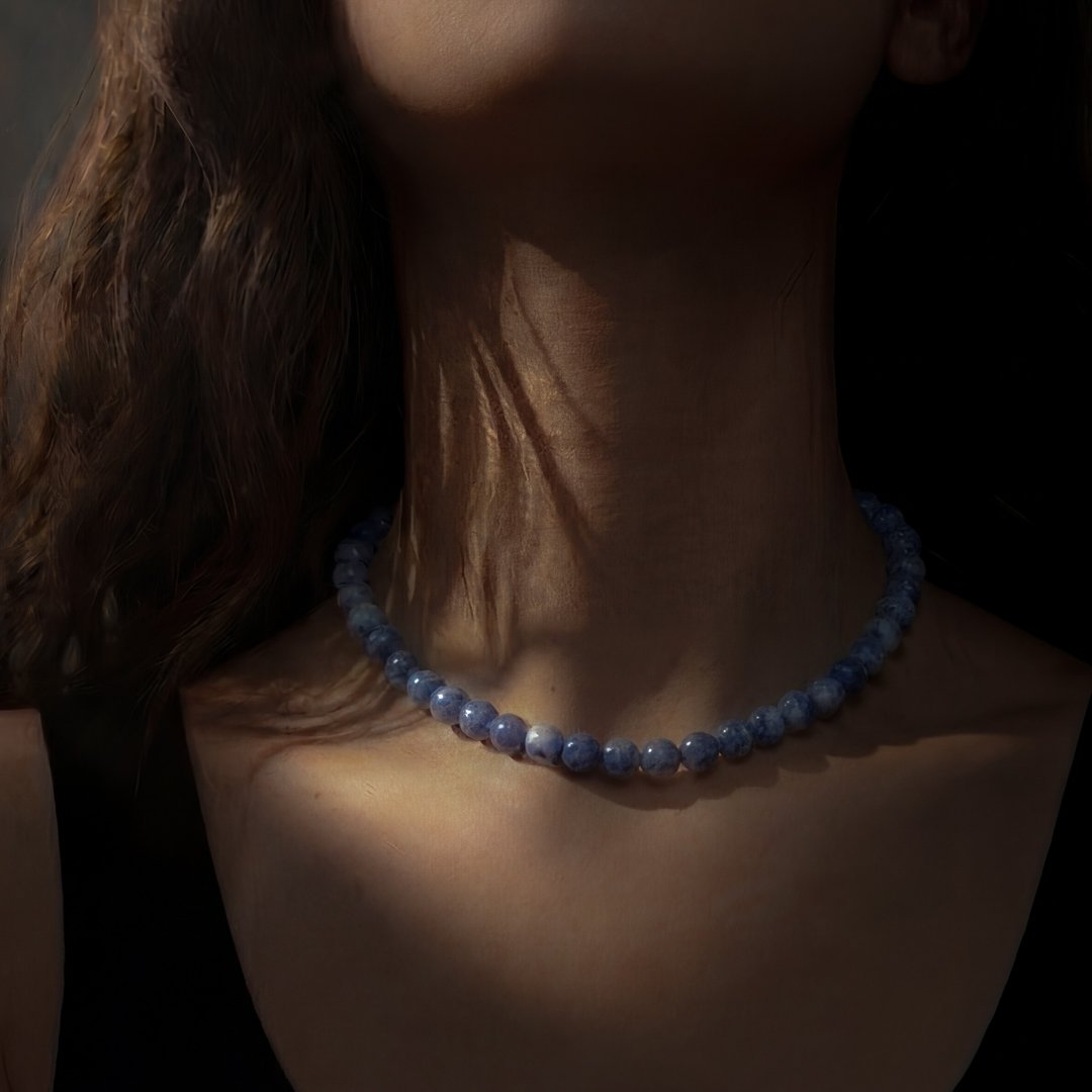 SODALITE NECKLACE 8MM - 项链 - 不锈钢 蓝色