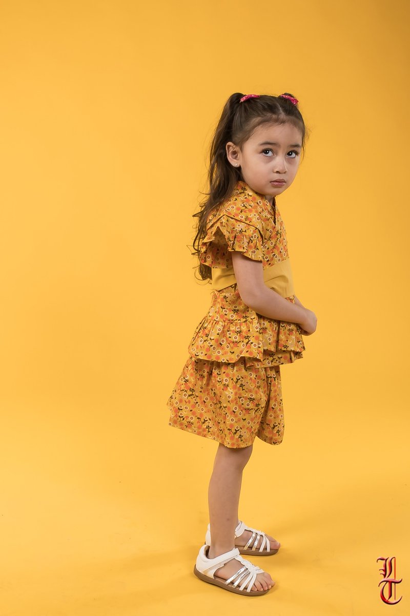 褶边锦杯【黄色×小花】 - 其他 - 棉．麻 黄色