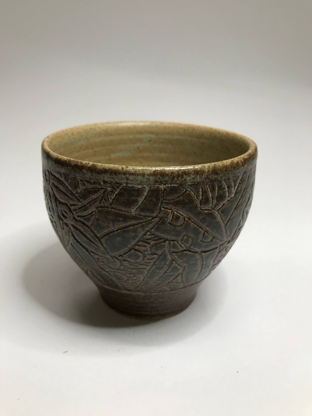 曾永鸿  灰釉刻花杯 - 茶具/茶杯 - 陶 