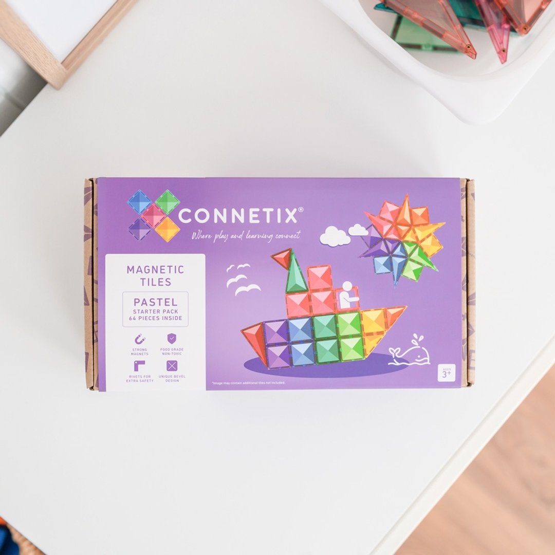 澳洲Connetix粉彩磁力积木-初阶基础组(64pc) 儿童玩具 幼儿玩具 - 玩具/玩偶 - 塑料 