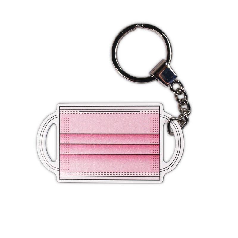 口罩电子票证-基本款红色 - 钥匙链/钥匙包 - 塑料 白色