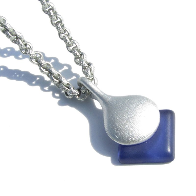 复古西德蓝色零件设计项链 - 项链 - 塑料 蓝色