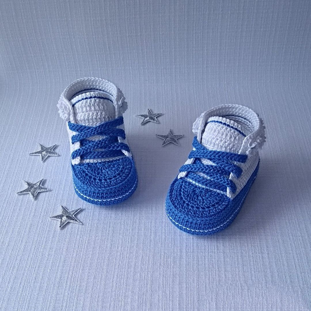婴儿针织短靴由棉制成的新生儿 Baby knitted booties for newborns made of cotton - 婴儿鞋 - 棉．麻 多色