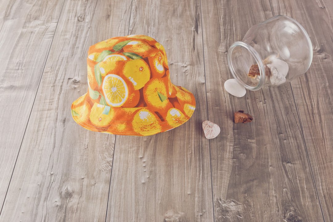Fruit_生果系列橘子渔夫帽.orange - 帽子 - 棉 橘色