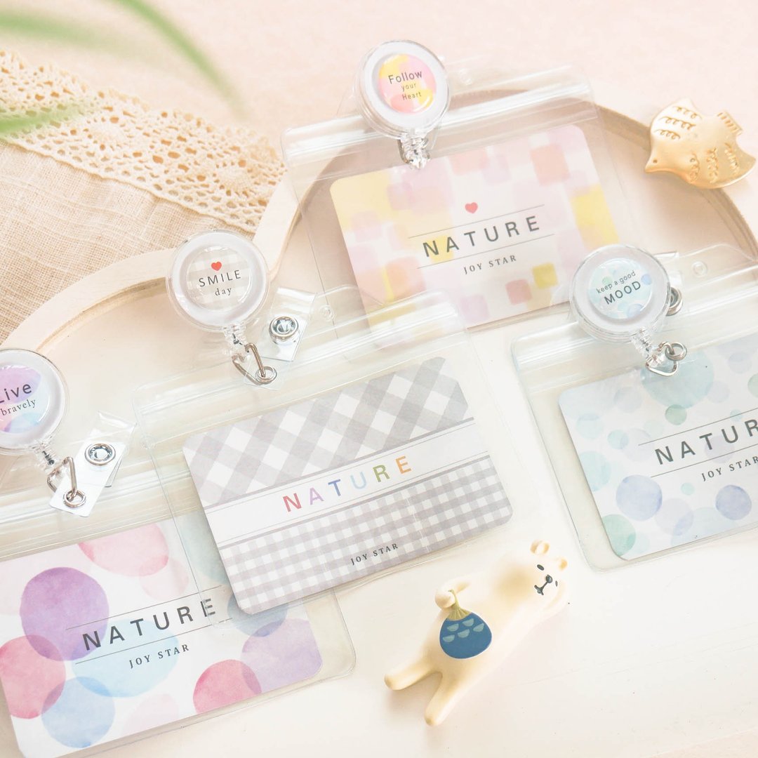 水彩风 - 棉绳证件夹套组。JTE-105。通勤.识别 - 证件套/卡套 - 塑料 