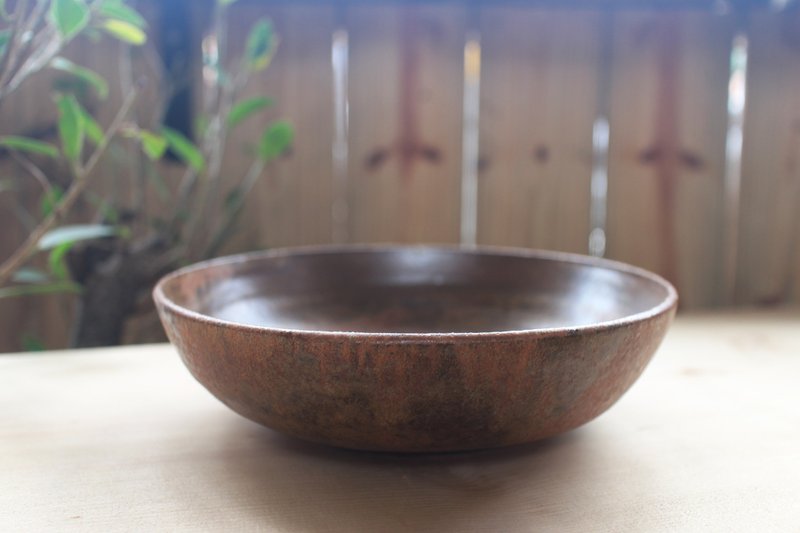 茶褐大碗 / 深盘- 手拉胚 - 盘子/餐盘/盘架 - 陶 咖啡色