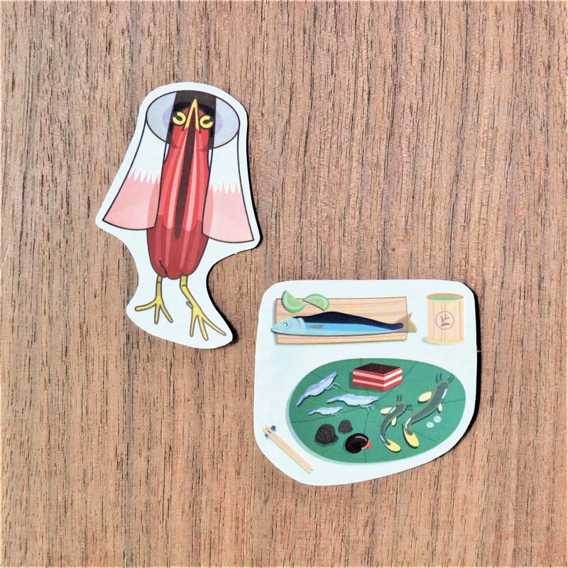 鸟贴纸 | 栗小鹭师弟 | 私房菜系列 - 贴纸 - 纸 红色
