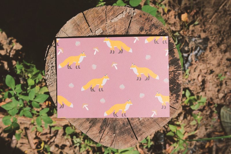 隐蔽式明信片 / 狐狸 - 卡片/明信片 - 纸 咖啡色