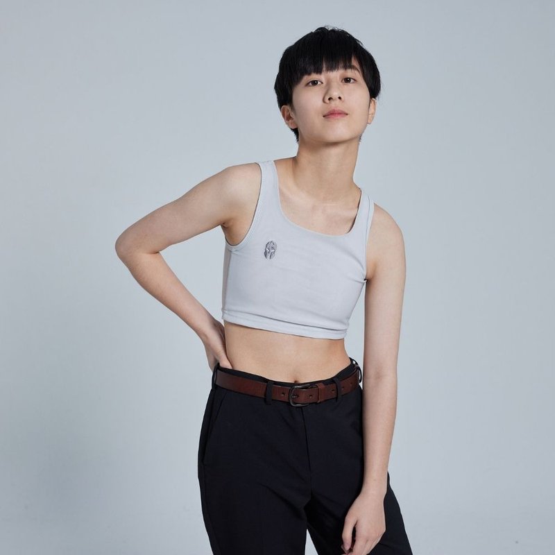Cool Chill系列-黏贴款-浅灰色束胸 - 女士内衣裤 - 其他材质 灰色